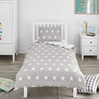 Bloomsbury Mill - Juego de cama para niño - Funda nórdica y funda de almohada 120cm x 150cm - Estampado de estrellas…
